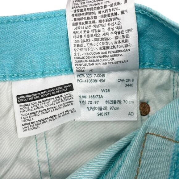 LEVI'S 501 Original Button Fly Cuffed Hem Denim Short Sz 28 Blue - Picture 4 of 6